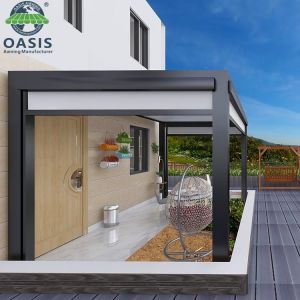 Modern Bioclimatic Aluminum Louvered Pergola with Customized Colors Rain Wind