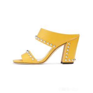 Buy cheap Lambskin ODM Women High Heeled Shoes With Metallic Dome Embellishments from wholesalers