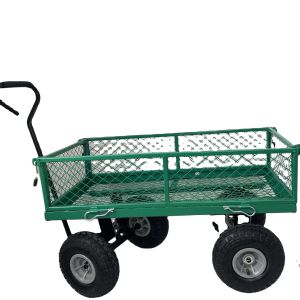 Steel And Wood Tool Garden Utility Cart Customizable with Mesh Platform