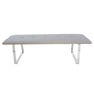 Buy cheap Polyurethance PU Modern Dining Bench Heavy Duty Brushed Steel Leg from wholesalers
