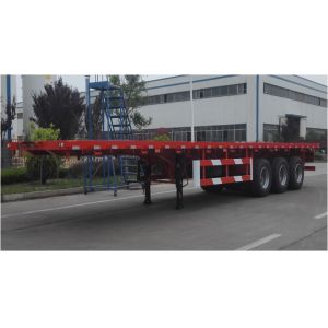 3 axles 13meters Flat bed semi trailer for 20ft/40ft containers from China in