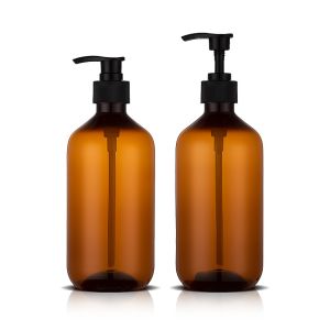 Buy cheap 500ML Amber Color PET PCR Plastic Pump Bottle For Hair Care Shampoo from wholesalers