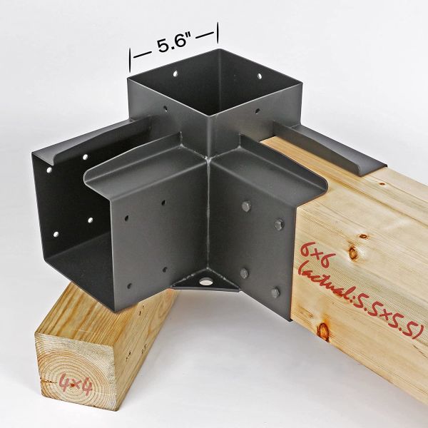 Steel Q235B 3-Way and 5-Way Corner Bracket with 1 Flange Anchors Base Pergola