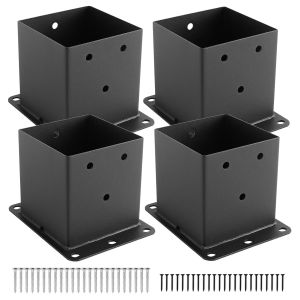 Buy cheap 4"x 4" Pergola Brackets Steel 3-Way Flat Angle Corner Bracket Heavy Duty Black Powder Coated Pergola Kit For Gazebo from wholesalers
