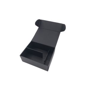 Natural Kraft Paper Black Cardboard Shipping Boxes With Tray For Gift