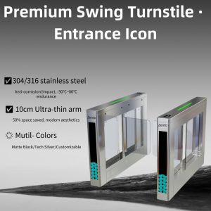 Zento Space-Saving Swing Gate Turnstile with 0.8s Fast Passage 99.9% Accurate