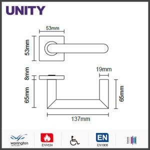 Buy cheap Stainless Steel Fire Door Lever Handle EN1906 and EN1634 Satin Finish from wholesalers