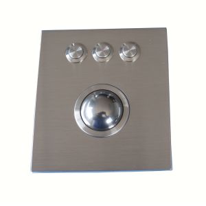 Military Ruggedized 38mm Optical Trackball Pointing Device Top Panel Mount