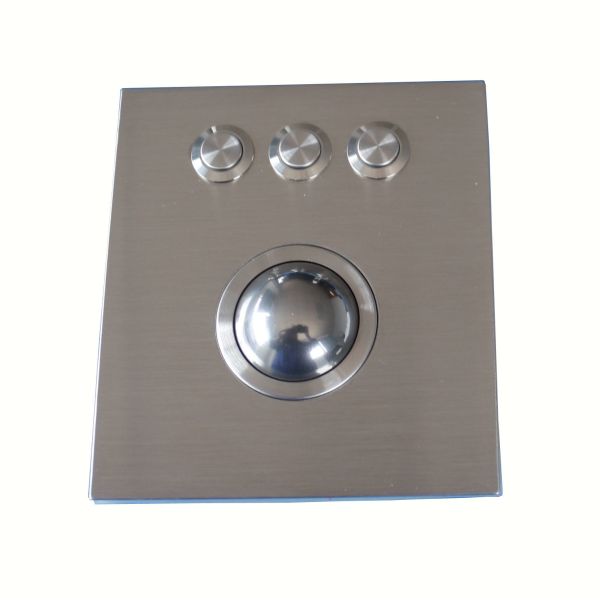 Military Ruggedized 38mm Optical Trackball Pointing Device Top Panel Mount