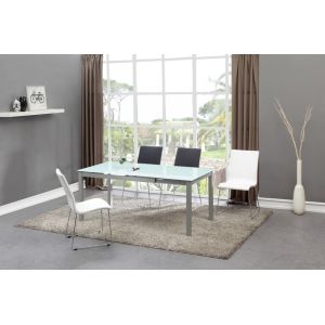 Buy cheap 700mm Fashionable Extendable Glass Dining Table Lightweight With Iron Frame from wholesalers