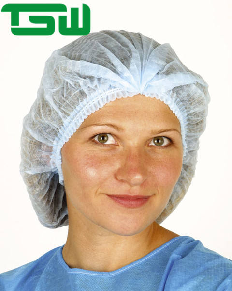 Quality 20g/M2 PP SMS DisposableBouffant Caps For Hospital for sale