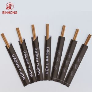 Buy cheap Sterile Twins Natural Bamboo Chopsticks Disposable half paper wrape pack from wholesalers