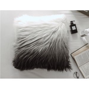 Custom Square Shape Faux Sheepskin Throw Pillow Covers gradient Removable