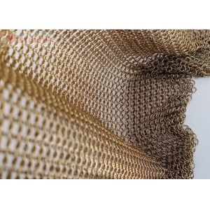 Brass Color Chainmail Mesh Curtain Interior Space Decoration 0.53mm 3.81mm