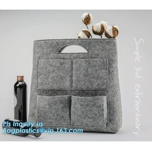 Handmade Felt Shopping Bag With Handle, Ladies Fashion Felt Tote Bag With PU
