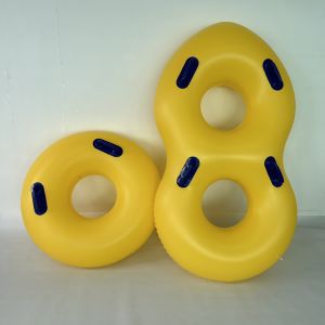 OEM Aqua Park Double Tube Yellow Plastic Inflatable Swimming Floating Rings With