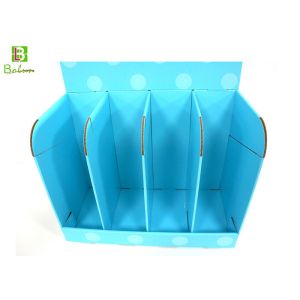 Blue Cartoon Cardboard Display Holder Tabletop 4 Segments Matt Lamination