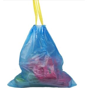 Embossing Surface Handling Plastic Tall Kitchen Drawstring Dustbin Trash Sack on