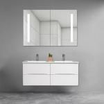 Buy cheap Ceramic Basin PVC Bathroom Cabinets 4 Drawer Bathroom Vanity 118*46*47cm from wholesalers