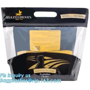 Slider Resealable Zipper, Doypack, Roast Chicken Stand Up Pouch With Vent Hole,