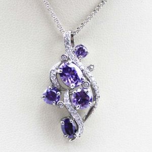 Buy cheap Sterling Silver Pave Purple and Cubic Zirconia Pendant (KP01) from wholesalers