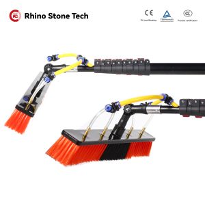 Retractable Aluminum Pole Telescopic Solar Panel Cleaning Brush with Water Fed