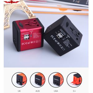New Dual 2.1A/1A USB Port Universal EURO/UK/USA/AUS USB Travel Adaptor With 6.3A