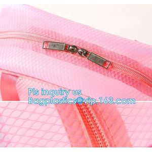 multi-purpose washable portable breathable 3 pcs polyester mesh travel cosmetic