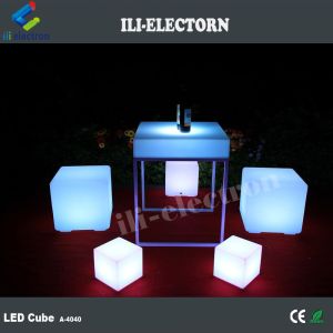 plastic glowing cube stool led cube chair for event rental