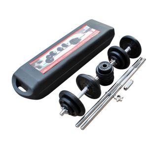 Buy cheap man excercise cast iron painting dumbbell barbell set 50kg for sales from wholesalers