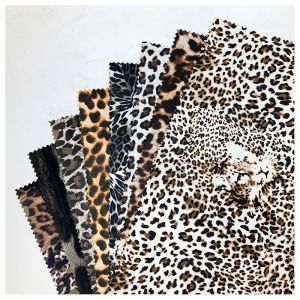 Versatile Soft PU Synthetic Leather Leopard Print Elastic Bottom