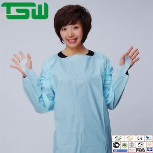 Buy cheap Disposable 0.08mm CPE Isolation Gown With Thumb Up from wholesalers