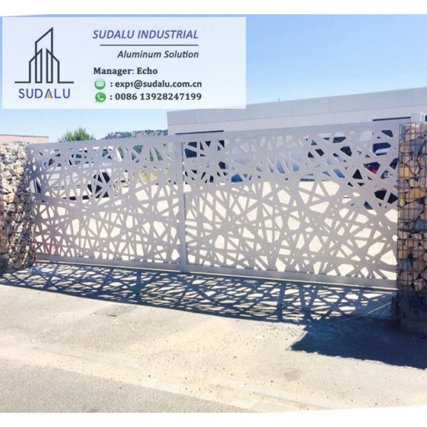 Quality SUDALU Customized Pattern Laser Cut Decoration Aluminum Panel Fence/ Gate Metal Perforated Panel for sale