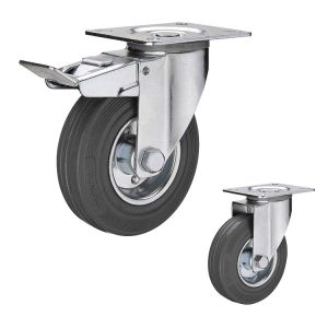 Buy cheap 200x50mm 440lbs Loading Rubber Casters With Threaded Stem from wholesalers