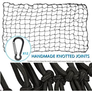 4x6FT Deluxe Cargo Carrier 5mm Latex Core Rooftop Cargo Net With Hooks