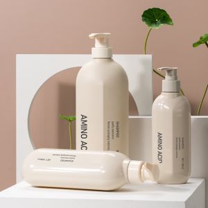 Buy cheap 300/500/700ml white rectangle smooth with white pump for shampoo lotion bottle from wholesalers