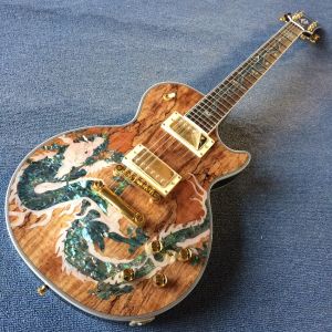 New high-quality custom LP electric guitar, Abalone Dinosaur inlaid fingerboard