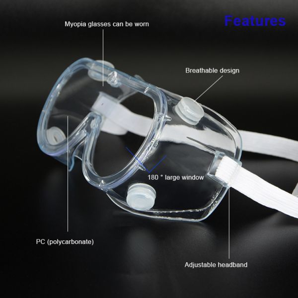 Quality Lightweight Disposable Protective Goggles PVC With Clear PC Lens for sale