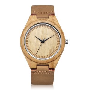 Buy cheap New Style Diy Canvas Wooden Quartz Watch With Genuine Leather Strap from wholesalers
