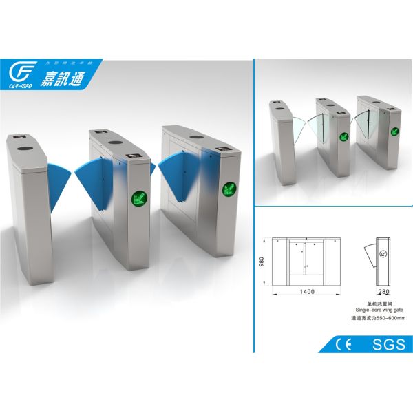 Metro Passenger Optical Barrier Turnstiles , Train Turnstile Security Doors