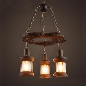 Buy cheap Rustiy Indoor Decoration Wood And Metal Pendant Light Ce Rohs Certification from wholesalers