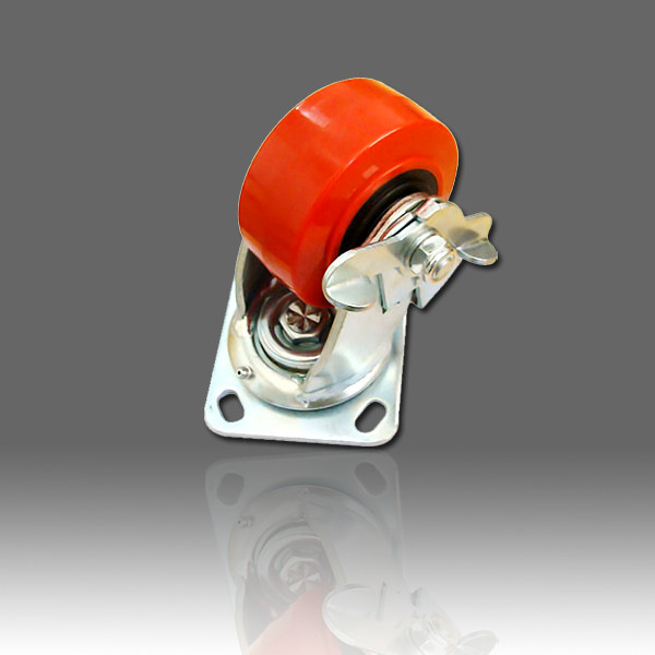 Buy cheap 4"/100mm Heavy duty swivel castor with braked, with Red wheel.MS-W8408HDWB. from wholesalers