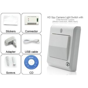 Buy cheap HD Spy Camera Light Switch with GSM Remote Control (Motion Detection, GSM MMS Video Alarm) from wholesalers