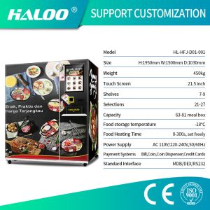 Ready Meals Dumplings Breads Hamburgers Frozen Food Vending Machine with Short