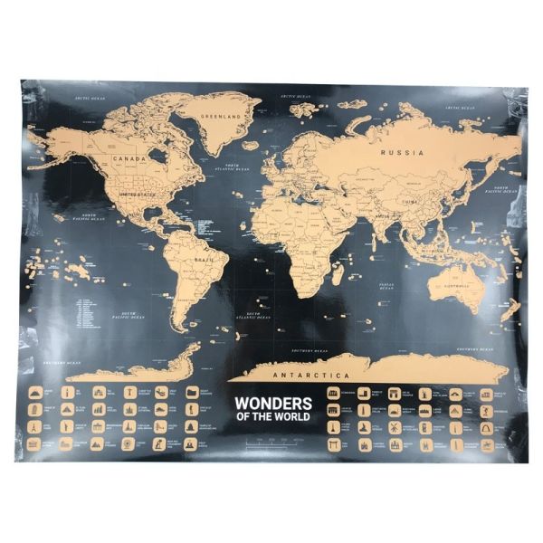 Quality Potable Offset Printing Scratchable Map Of The World for sale