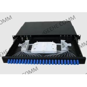 FTTH 1U 19 Inch 24 Port Fiber Patch Panel With Adapter