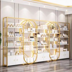 Buy cheap Versatile Cosmetic Luxury Display Cabinets MultiLayer Marble Shelving Golden Body from wholesalers