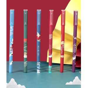 Buy cheap Chinese Style Colorful Signature Pen Set Plastic Gel Pen With Folding Fan Bookmark from wholesalers