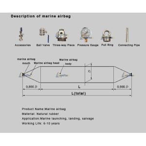 2.62ft Boat Launching And Lifting Inflatable Ship Rubber Barge Airbag