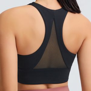 New Design Removable Pads Mesh Triangle Beauty Back Womens High Support Sports